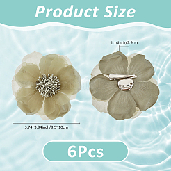 6 шт. цветочные тканевые броши для рюкзака&nbsp;JEWB-FH0002-38B