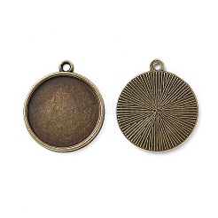 Плоские круглые сеттинги сплава кулон кабошон&nbsp;LS-PALLOY-N0088-37AB-NF