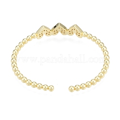 Браслет-кафф с тройным сердцем из кубического циркония BJEW-G651-09G-04