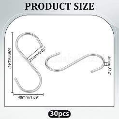 30 шт. S-образные крючки из нержавеющей стали марки 304&nbsp;STAS-WR0001-28