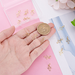 14 шт. латунные маленькие крестики-подвески&nbsp;KK-LP0001-51