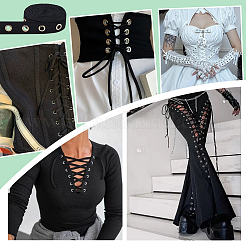 Хлопковые ленты с рисунком «елочка» и кольцами-люверсами&nbsp;OCOR-PH0005-36A-02