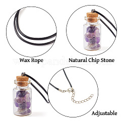 Ожерелья с подвесками из натуральных и синтетических драгоценных камней и стеклянных бутылок&nbsp;NJEW-TAC0016