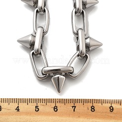 Ожерелья из цепочек с шипами из нержавеющей стали 304 для женщин и мужчин&nbsp;NJEW-A043-02P