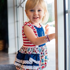 2шт 2 цвет сплава эмали звезда подвески плетеный браслет из бисера&nbsp;BJEW-SW00046