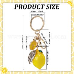 Брелки со стразами из сплава&nbsp;KEYC-WH0053-023G-1