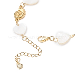 Бусины из натуральных пресноводных ракушек и браслеты-подвески в форме ракушек из нержавеющей стали 304 для женщин&nbsp;BJEW-JB12216-02