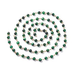 3.28 футовая цепочка ручной работы из натурального тигрового глаза&nbsp;X1-AJEW-JB01092-01