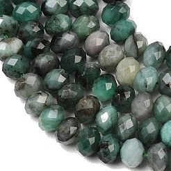 Натуральные изумрудные бисерные пряди&nbsp;G-B175-A23-4x6mm