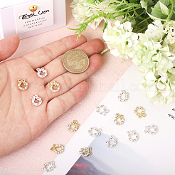 40 шт. 2-цветный рождественский венок из сплава со стразами-кабошонами&nbsp;MRMJ-CA0001-49