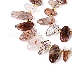 Нити бусин из рутилированного кварца из натурального черного золота&nbsp;G-Z091-A29