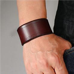 Браслеты из телячьей кожи с плоскими краями&nbsp;BJEW-WH20007-09B