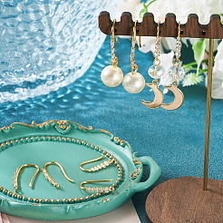 4 шт. 2 стиля латунных крючков для сережек с микропаве из прозрачного кубического циркония&nbsp;KK-TA0003-30