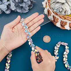 1 ярд (91.4 см) железные стеклянные стразы-цепочки&nbsp;FIND-GF0002-38A