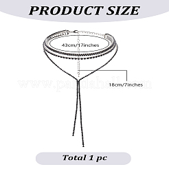 1 шт. латунные гагатовые стразы чашеобразные цепочки лариаты ожерелья&nbsp;NJEW-LP0001-56