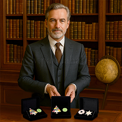 Пластиковая обложка с бархатными упаковочными коробками для брошей&nbsp;VBOX-WH0012-05B