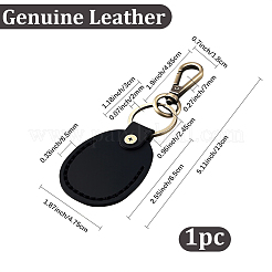 Овальные брелки-подвески из коровьей кожи&nbsp;KEYC-WH20001-17C