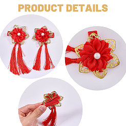 12 пара 12 стилей заколок для волос из полиэстера с кожей аллигатора в новогоднюю тематику&nbsp;PHAR-CA0001-007