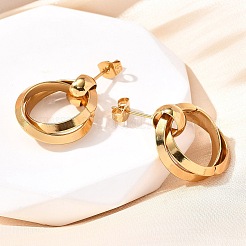 201 серьги из нержавеющей стали&nbsp;LS-EJEW-Q026-02G-A