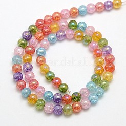 Гальванических цвета AB гальваническим синтетический кварц хрустят круглые бусины пряди&nbsp;G-L155-6mm-07