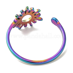 Ионное покрытие(ip) 304 нержавеющая сталь солнце открытое кольцо-манжета для женщин&nbsp;RJEW-M149-05RC