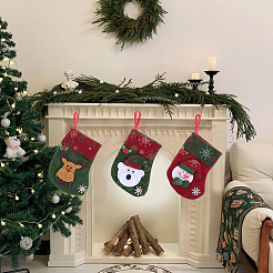 12 шт. 4 стиля тканевый рождественский чулок подарочный мешок подвеска украшение&nbsp;FIND-SP0020-60A