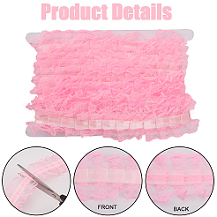 10 ярд полиэстеровой плиссированной цветочной кружевной отделки&nbsp;OCOR-GF0003-88C