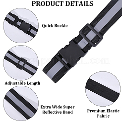 1 шт. светоотражающий полиэстеровый эластичный поясной ремень&nbsp;AJEW-CN0005-26C