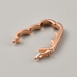 Латунные застежки с прозрачным фианитом и микро-паве&nbsp;FIND-WH0139-238RG