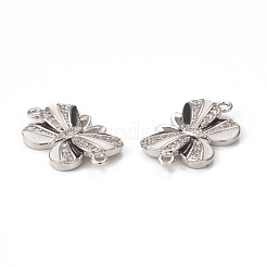 Шармы-соединители из латуни с микропаве из кубического циркония&nbsp;KK-E068-VB407-1