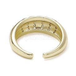 Стойка покрытие латунь микро паве кубический цирконий открытые манжеты кольца&nbsp;RJEW-K257-15G