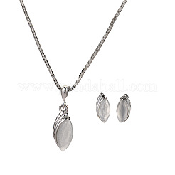 Ожерелья и серьги-гвоздики из сплава конского глаза и кошачьего глаза&nbsp;FS-WG775AC-03