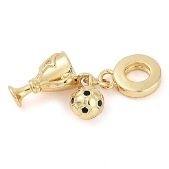 Реечное покрытие латунь микро паве кубический цирконий европейские подвески с подвесками&nbsp;KK-P287-33B-G