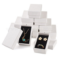 Личи текстурированная бумага ювелирные изделия кольца серьги коробки для хранения&nbsp;CON-TAC0001-22B