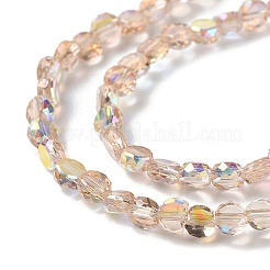 Прозрачные стеклянные бусины гальваническим пряди&nbsp;GLAA-Q099-A01-02