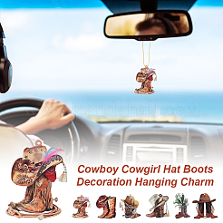 6 комплект 6 стилей акриловые ковбойские сапоги подвесные украшения для автомобиля&nbsp;HJEW-GA0001-51