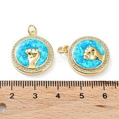 Покрытие стойки латунь микро паве подвески для рук с кубическим цирконием&nbsp;KK-C041-21G