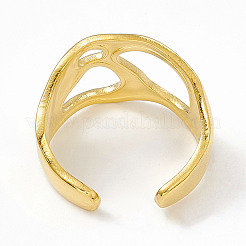 Ионное покрытие (ip) 304 нержавеющая сталь широкое полое открытое манжетное кольцо для женщин&nbsp;LS-RJEW-G275-03G