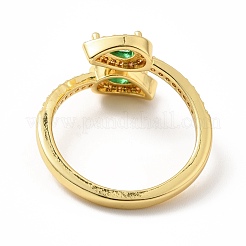 Открытое кольцо-манжета каплевидного циркония&nbsp;RJEW-H101-29G