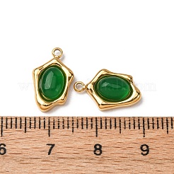 Подвески из натурального зеленого авантюрина неправильной овальной формы&nbsp;STAS-L022-525G-01