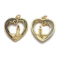 Латунные микро проложить кубического циркония подвески&nbsp;ZIRC-O039-22G