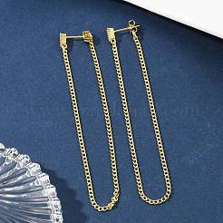 Серьги-гвоздики с длинными цепочками и кисточками для девочек и женщин&nbsp;ZIRC-C025-23G