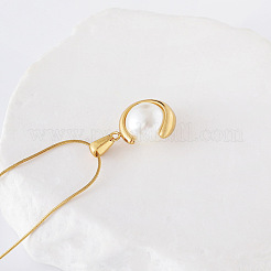 3 шт. элегантные круглые подвески из нержавеющей стали с имитацией белого жемчуга для женщин&nbsp;CF2147