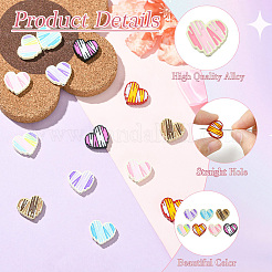 14шт 7 цвета сплава эмалевые бусины&nbsp;ENAM-CJ0007-15