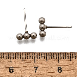 Устойчивые к потускнению серьги-гвоздики из нержавеющей стали 201 с горизонтальной перекладиной и булавкой из нержавеющей стали 316 для женщин&nbsp;STAS-K238-01P