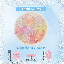 50шт прозрачные акриловые бусины с кракле&nbsp;OACR-SP0002-07