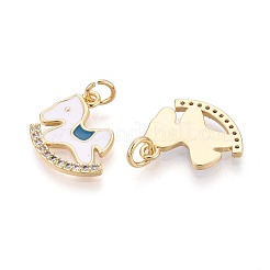 Подвески из латуни с микропаве из кубических цирконий и эмали&nbsp;KK-T072-34G