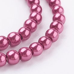 Круглые бусины из экологически чистого окрашенного стекла с жемчугом&nbsp;HY-A002-4mm-RB027