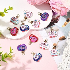 12шт 6 цвета подвески из сплава со стразами&nbsp;FIND-YW0011-79