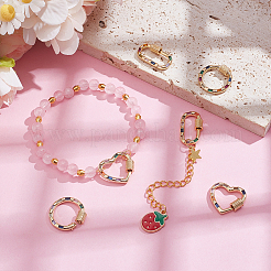 6 шт. 3 стиля латунные микро-паве кубические цирконии винтовые карабины замки-подвески&nbsp;ZIRC-UN0001-15